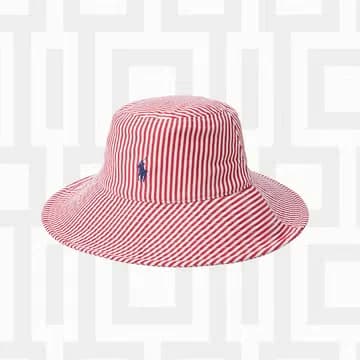Summer clothing items including a dress, hat, and swimsuit.