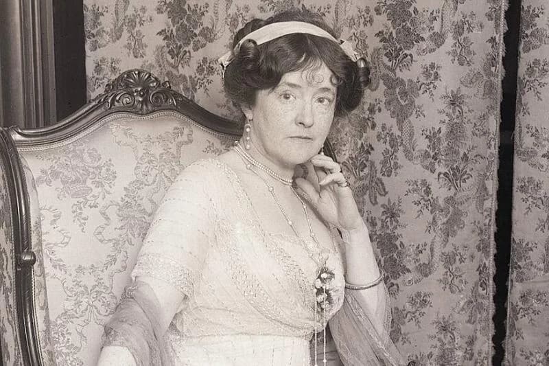 Lady Duff Gordon Shown Seated with Gown